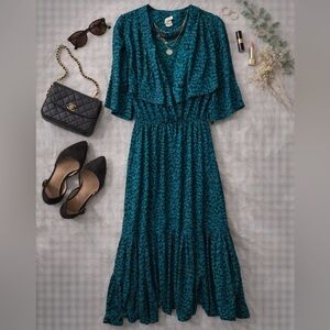 Vintage 90s Oops California Abstract Midi Dress – Rayon – Size 2